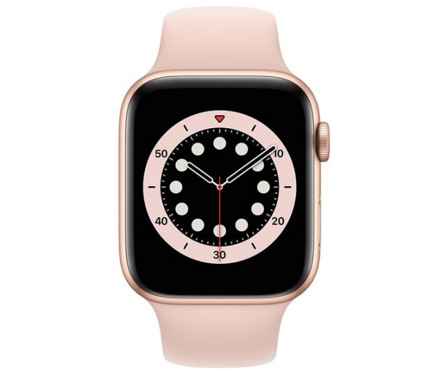 Apple Watch 6 44mm GPS Gold Aluminum Case w. Pink Sand Sport Band (M00E3) б/у